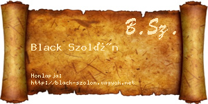 Black Szolón névjegykártya